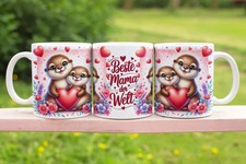 Tasse „Beste Mama der Welt“ mit Otter-Motiv – Liebevoll & verspielt