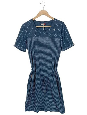 LOVE FREQUENCY Vestido de manga corta Mujeres Vestido Talla EU 38 azul-blanco - Imagen 1 de 4