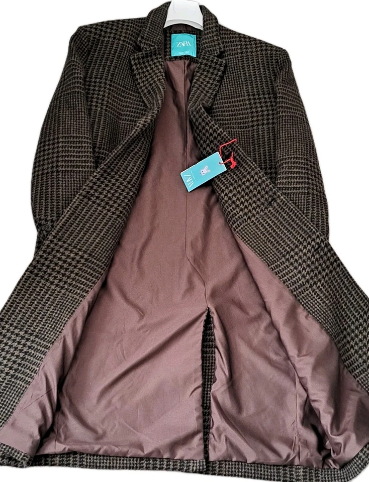 ZARA HARRY LAMBERT LONG  OVERCOAT IN KHAKI .OVERSIZED FIT .WOOL BLEND .SIZE... - Image 4 of 4