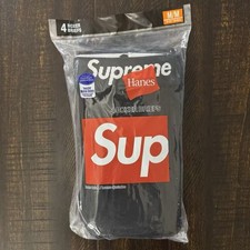 Supreme Hanes Boxer Briefs Black Underwear Size M 4 Pack FW17