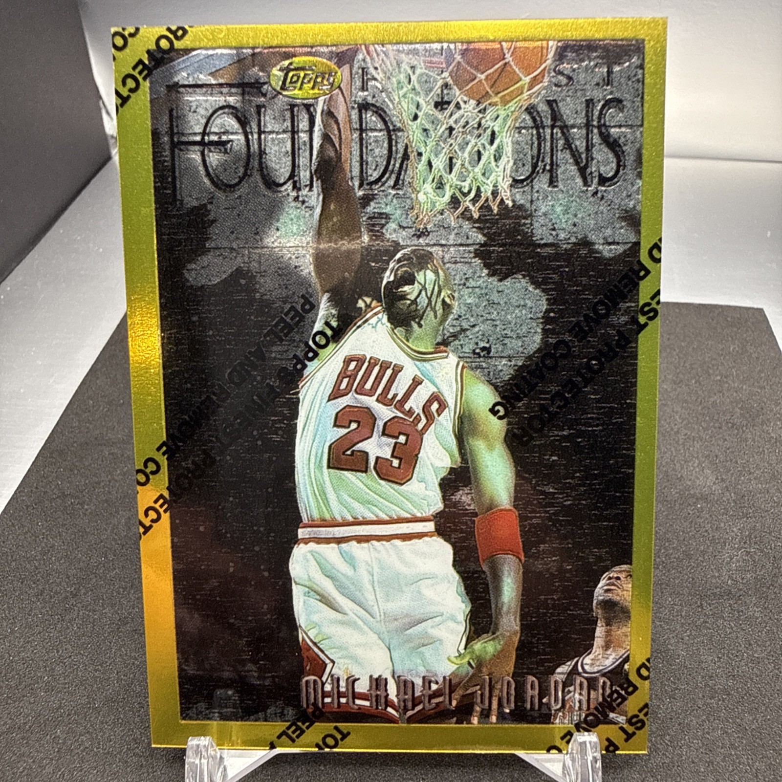 1996-97 Topps Finest Michael Jordan Foundations GOLD Rare Variant w/Coating #291