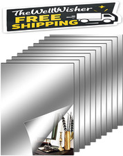 10 Pack Flexible Mirror Sheets Decorative Self Adhesive Mirror Tiles, 8x10 Inch