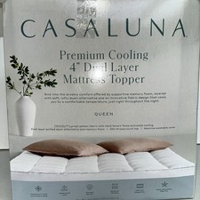 Queen Premium Cooling 4" Dual Layer Memory Foam Mattress Topper - Casaluna