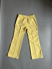 Vintage 70s Miss Levi s Big E Yellow Front Seam Slight Flare Pants Size 29