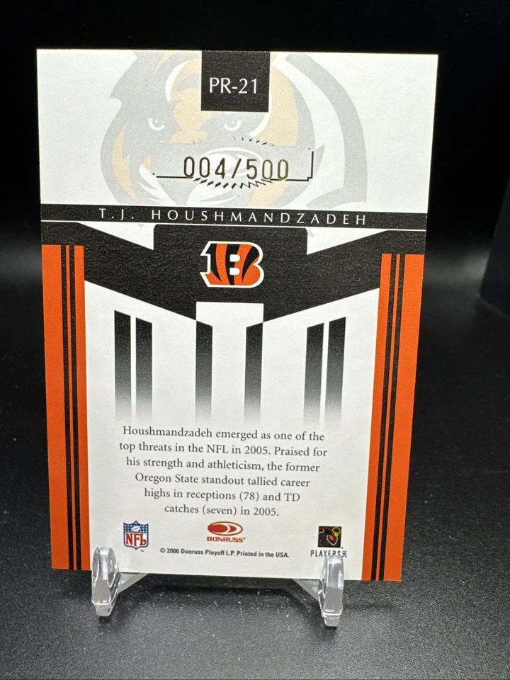 2006 Donruss Gridiron Gear Performers Gold #PR-21 T.J. Houshmandzadeh /500 - Image 2 of 2