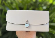 Michael Kors Jet Set Hamilton LG Flap Continental Envelope Wallet Optic White