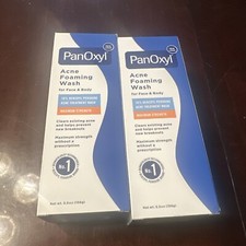 2x PanOxyl Acne Foaming Wash 10 Benzoyl Peroxide Maximum Strength 1 oz Each NIB