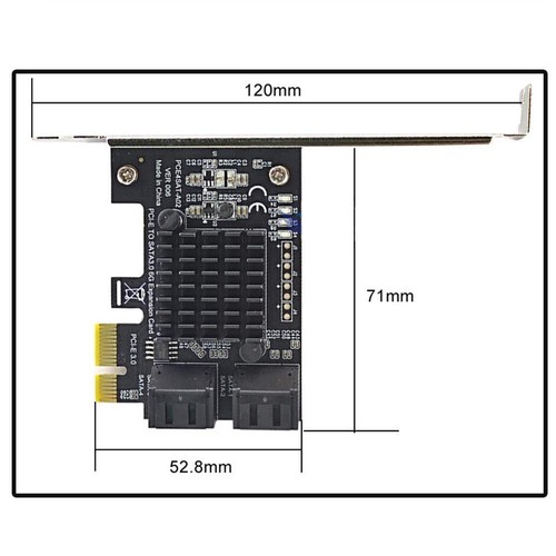 4 Port SATA III PCIe Card 6Gbps SATA 3.0 to PCI-e 1X Adapter with Bracket FR - Photo 6/6