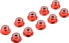 Apex RC Products Red 4mm Aluminum Serrated Nylon Locknut Wheel Nut Set #9804