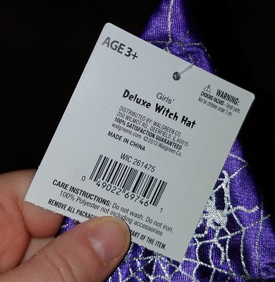sセイズ NWT Lot 5 Girls Deluxe Witch Hat Purple Black Cat Halloween