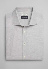 Jos. A. Bank Men's Tailored Fit Linen Cotton Shirt Size 4X NWT Gray Button Front