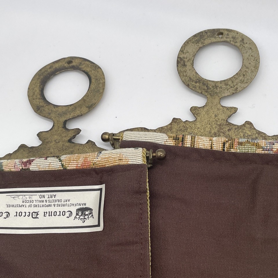 2 RARE CORONA DECOR COMPANY LARGE FLOWERED TAPESTRY TABLE RUNNER W