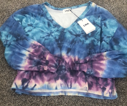 LNA Brushed Tie Dye V Neck Sweatshirt 