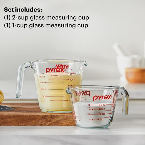 Accurate and Stylish 2-Pc Tempered Glass Measuring Cups - Perfect Kitchen Pair - Picture 4 of 7