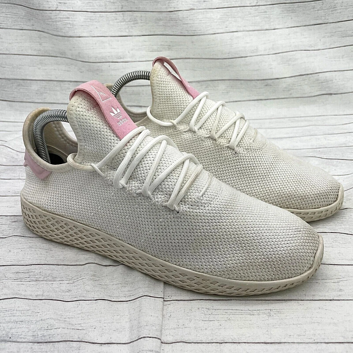 Adidas Womens Pharrell Williams Shoes Sneakers White Pink Size US 8 Lace Up