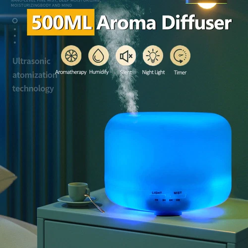 500ml Essential Oil Aroma Diffuser for Large Room LED Humidifier Air Purifier - Picture 1 of 12