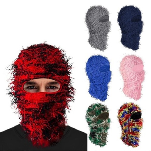 Winter Ski Mask Tassel Knitted Skull Balaclava Beanie Hat Men Outdoor Sports Cap - Picture 2 of 9