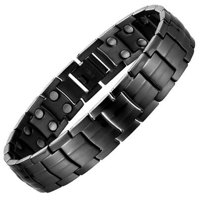 Gun Metal Magnetic Bracelet Arthritis Pain Relief Balance Christmas Gift Men 