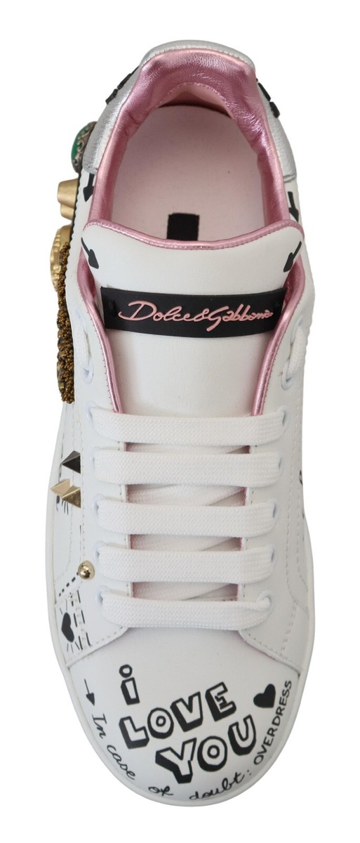 DOLCE & GABBANA Shoes White Leather Crystal Queen Crown