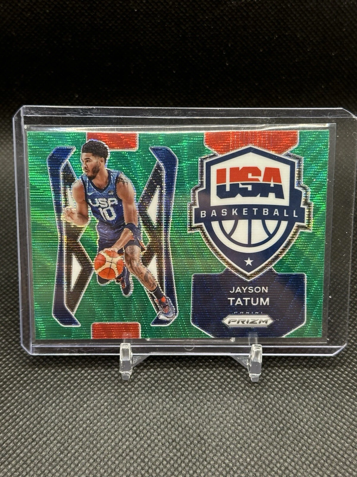 Jayson Tatum 2021 Panini Prizm #1 Green Wave Prizm USA Basketball SP