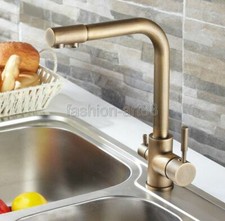 Antique Brass Dual Handles Kitchen Mixer Tap Faucet Pure Water Filter Tap fsf010