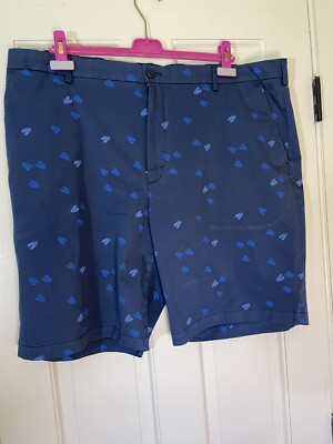 IZOD SALTWATER STRETCH MENS BLUE LOBSTER PRINT SALTWATER SHORTS SIZE 42 