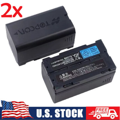 2X New TOPCON BDC70 Battery for TOPCON,SOKKIA Total Station,GPS,SRX,GRX,HIPER V