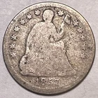 1857 Seated Liberty Half Dime Good G Coin #13825