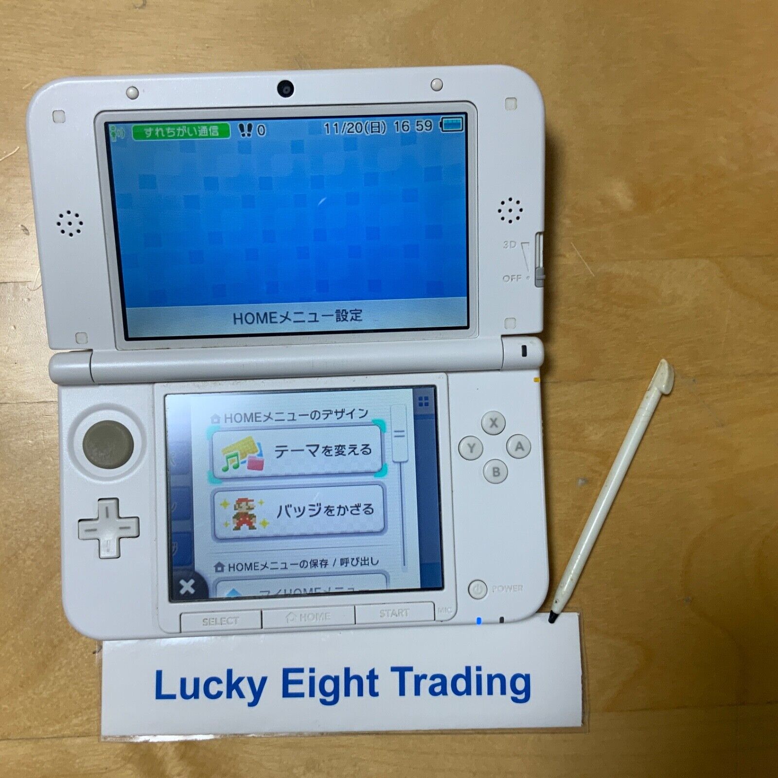 Nintendo 3DS XL LL Mint White Console Stylus Japanese ver [H]