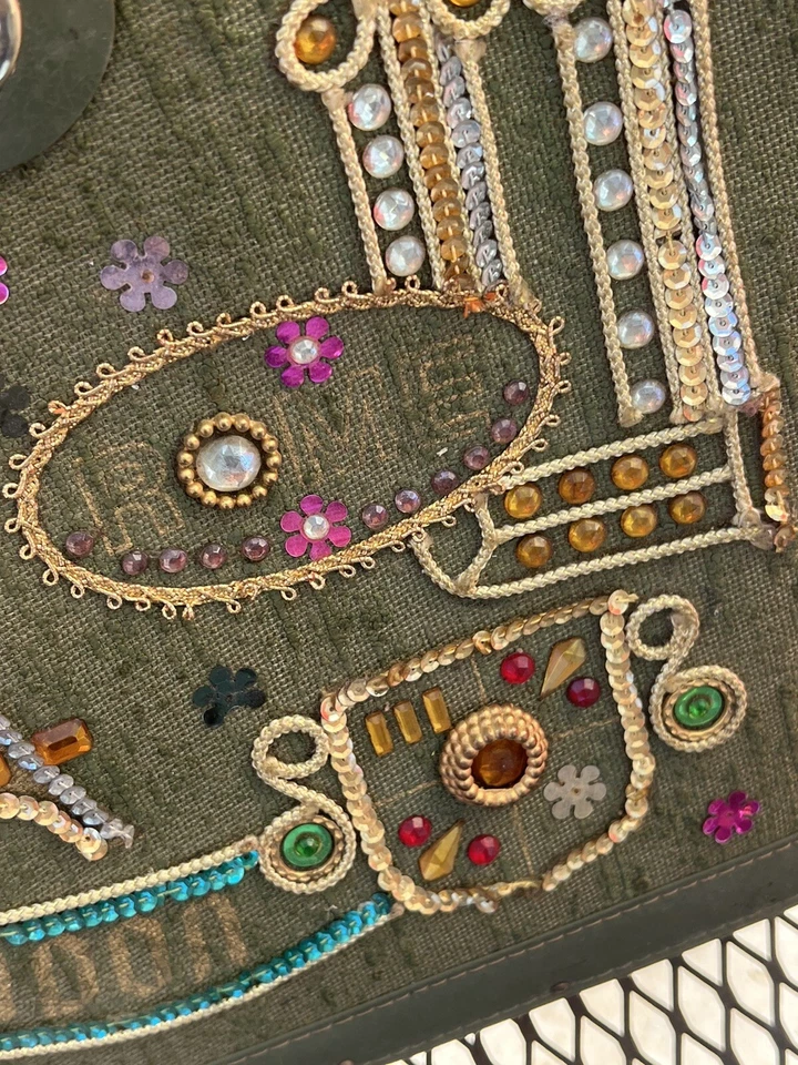 ¿Enid Collins? Bolso de mano Paris decorado vintage 1963 RARO Foto 4 de 4