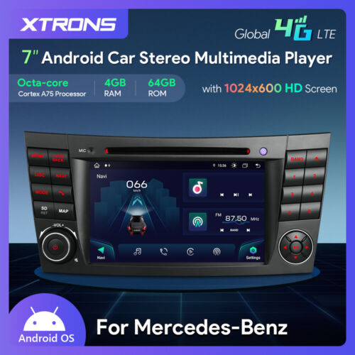 Autoradio 7" IPS Android 13 DSP 4G moduli GPS per Mercedes-Benz CLS-W219 E-W211 - Foto 1 di 15