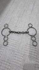 used 5 " waterford elevator 3 Ring Dutch Gag Horse Bit Snaffle