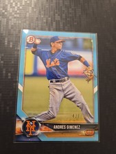2018 Bowman Draft Sky Blue /499 Andres Gimenez RC #BD-136 Mets Rookie Card. rookie card picture