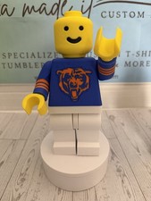 NFL Chicago Bears  Large 8” Tall Brickman Figurine 3D Printed Collectible