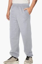 NEW Gildan Men Fleece Elastic Bottom Sweatpant with Pockets , G18100 ,Grey, M