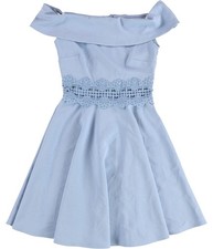 B. DARLIN Womens Crochet Trim Fit & Flare Dress