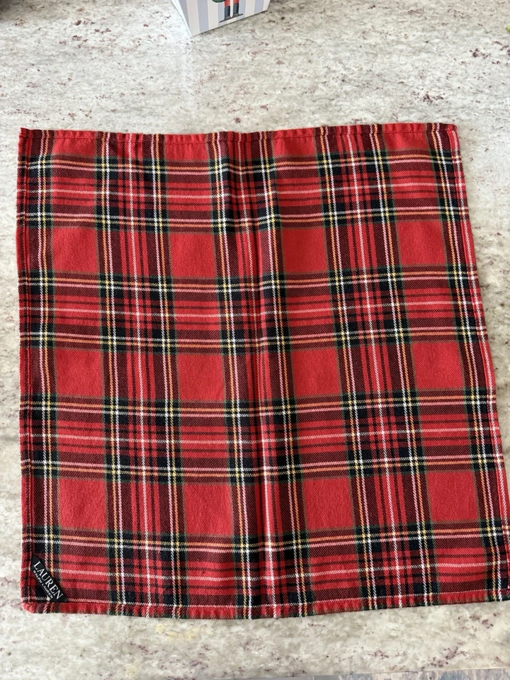 Ralph Lauren Stewart 格子餐巾全新带标签 8 共 — 第 2/3 张图片