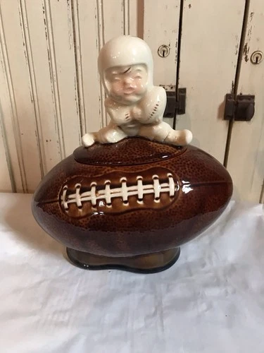 Vintage McCoy Pottery Boy  On Football Cookie Jar