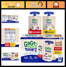 Yogurt Snacks Variety Pack - Strawberry  Banana, 3 oz 20 Pouches , Gluten Free