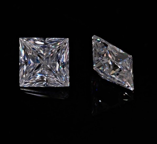 2 CT Princess Cut Loose Lab Grown Diamond Natural D Color VVS1 Clarity ...