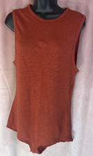Intimatley Free people bodysuit Size Medium sleeveless rust orange semi sheer