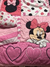 New Reversible 3 Piece Minnie Mouse Crib Set