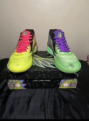 PUMA Rick and Morty Multicolor Lace-Up Basketball Sneakers Rubber Outsole