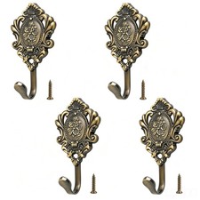 Vintage Wall Hooks, Rose Pattern Curtain Tiebacks Hooks - Decorative Wall Mou...