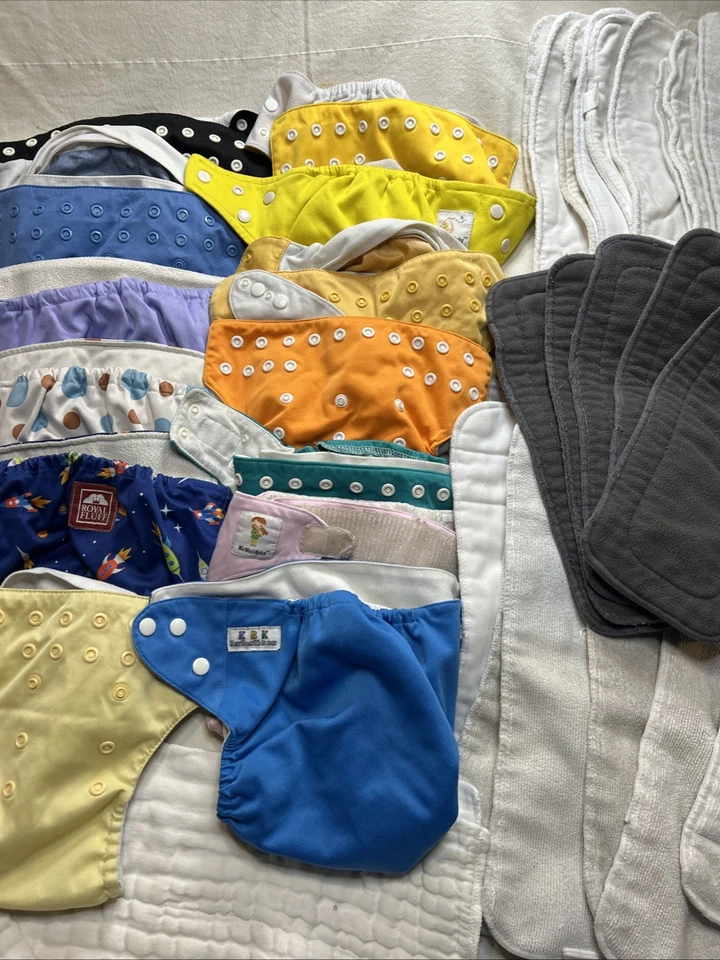 Cloth Diaper Cover Lot Alva Bum genius simple Inserts - Image 3 of 4