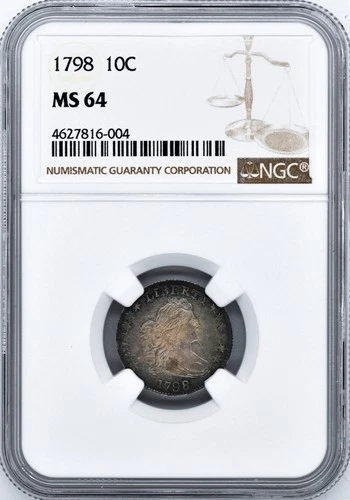 1798 DRAPED BUST 10C NGC MS 64
