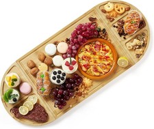 For Bamboo Cheese Board Set Charcuterie Serving Platter Wooden Tray Gift Set