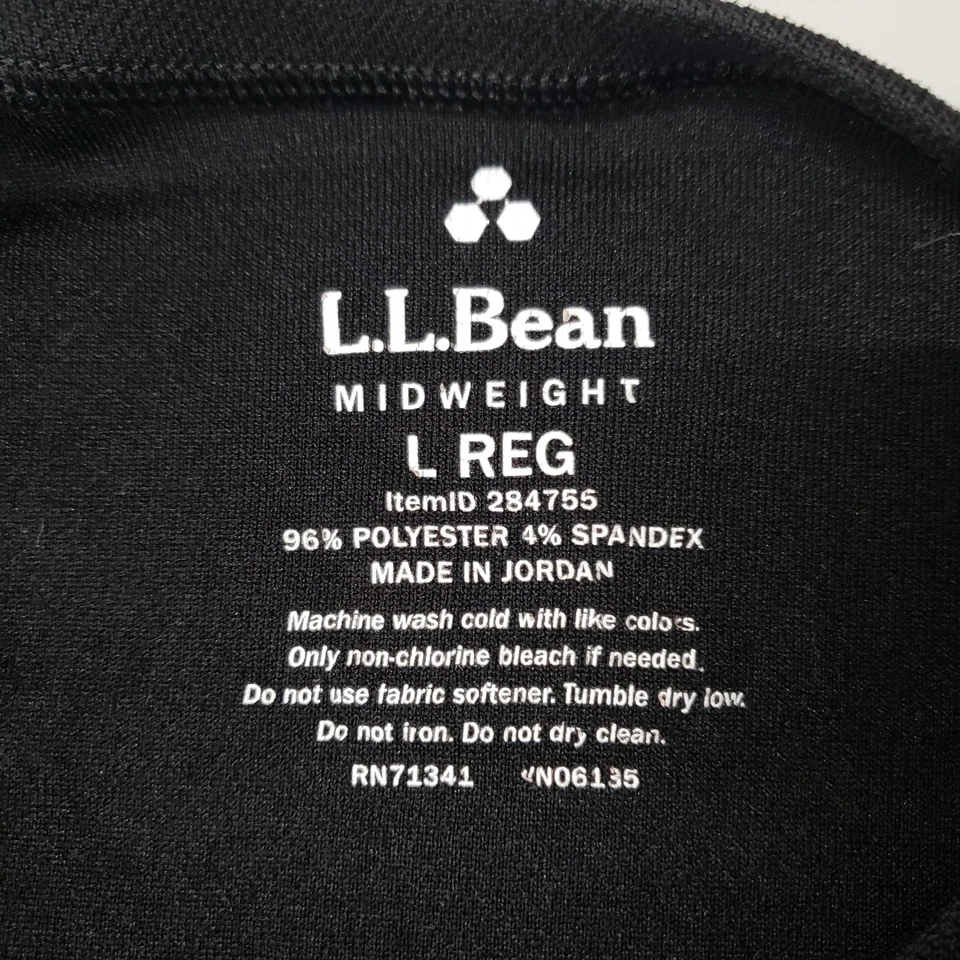 Top LL Bean Peso Medio Manga Larga Cuello Redondo Grande Negro Exterior Capas Senderismo Foto 4 de 4