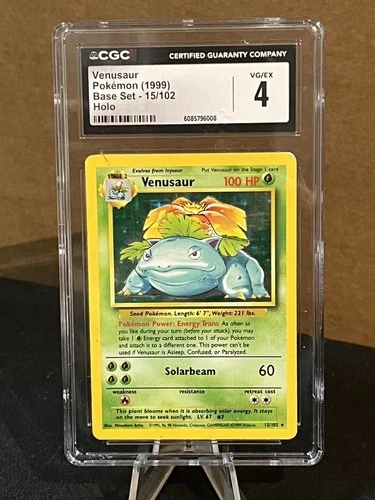 1999 Pokémon Venusaur Base Set Holo #15 CGC 4