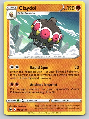 2021 POKEMON CLAYDOL FUSION STRIKE 145/264 RARE NM A45023 FREE S&H